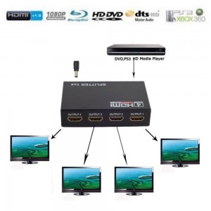 Spliter HDMI 1 intrare 4 iesiri (multiplicator) Spliter HDMI 1 intrare 4 iesiri (multiplicator)